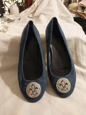 Cato Blue Suede Ballet Flats Size 8